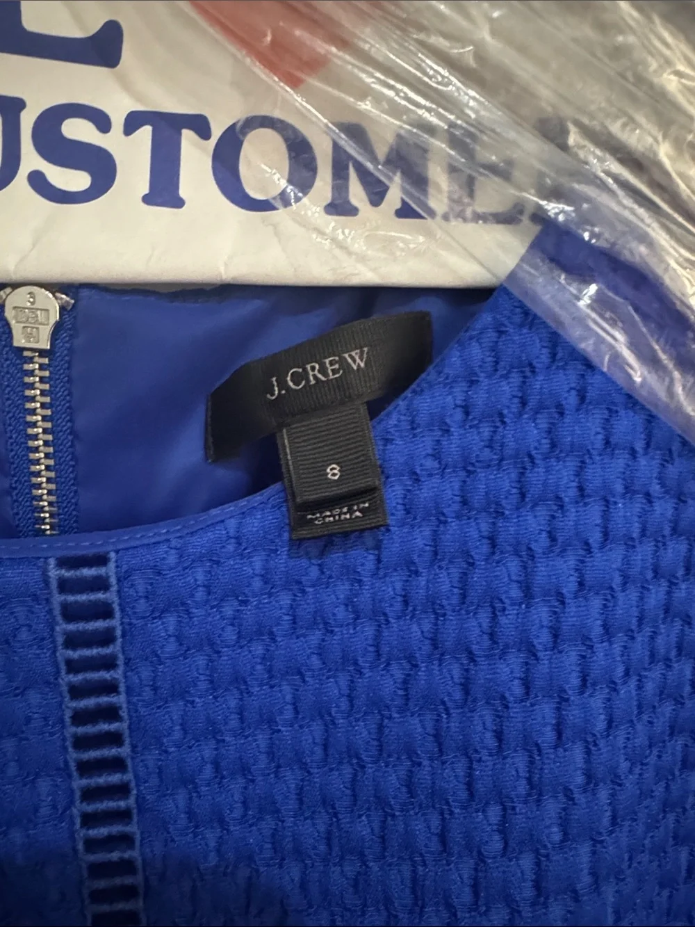 J. Crew Sleeveless Textured Blue Sheath Dress